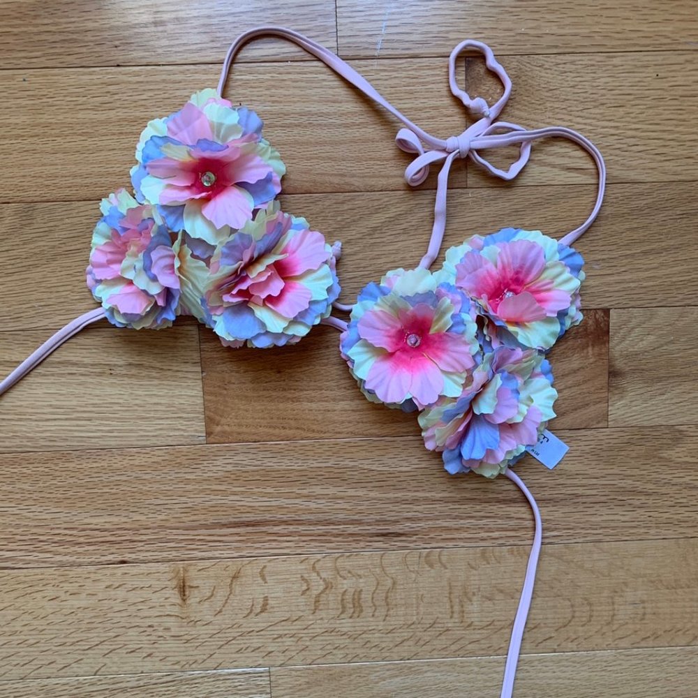 ASOS FLOWER SWIM TOP